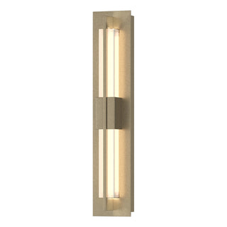 Buy soft-gold-with-clear-glass-zm-glass-and-clear-shade Axis Sconce by Hubbardton Forge