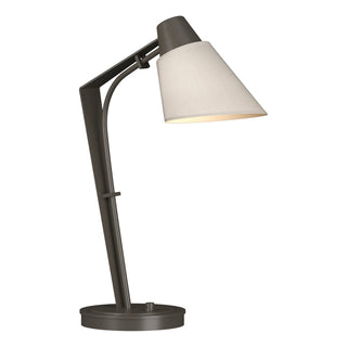 Buy dark-smoke-with-flax-shade-se-glass-and-natural-cream-shade Reach Table Lamp by Hubbardton Forge