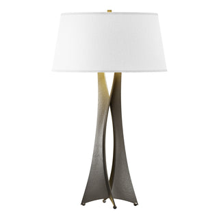 Buy dark-smoke-with-flax-shade-se-glass Moreau Table Lamp by Hubbardton Forge