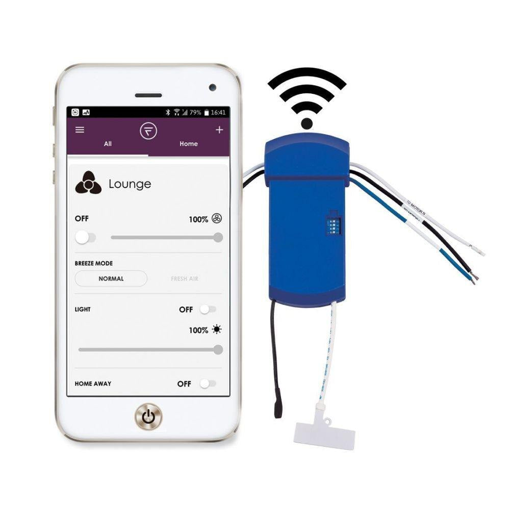 Fanimation fanSync Wi‑Fi Receiver for Subtle 72" FPD6236 DC Motor Ceiling Fans – 16‑Speed Smart App, Timer & TR205D/TW206D Remote Integration