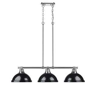 Buy chrome-with-black-glass-and-black-shade Duncan Pendant by Golden