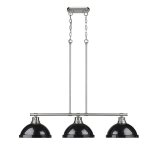 Buy pewter-with-black-glass-and-black-shade Duncan Pendant by Golden