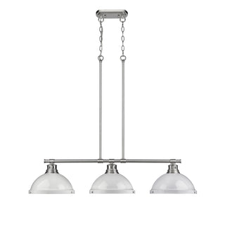 Buy pewter-with-white-glass-and-white-shade Duncan Pendant by Golden