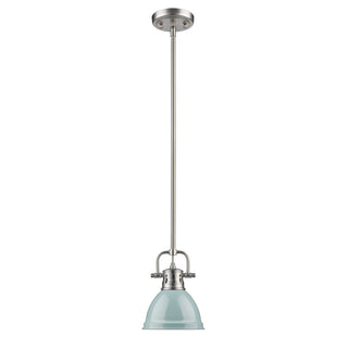 Buy pewter-with-seafoam-glass Duncan Outdoor (Damp) Mini Pendant by Golden