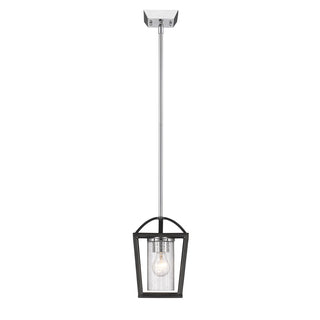 Buy matte-black-with-seeded-glass-glass-and-clear-seedy-shade Mercer Outdoor (Damp) Pendant by Golden