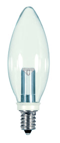 Torpedo 1 Watt E12 BA9.5 120V Outdoor (Wet)LED 2700k Light Bulb by Satco
