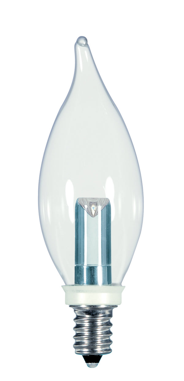 Flame Tip 1 Watt E12 CA8 120V Outdoor (Wet)LED 2700k Light Bulb by Satco