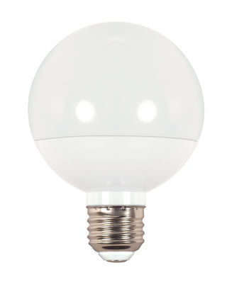 Buy white-with-white-glass Globe 6 Watt E26 G25 120.00V LED 4000k Light Bulb by Satco