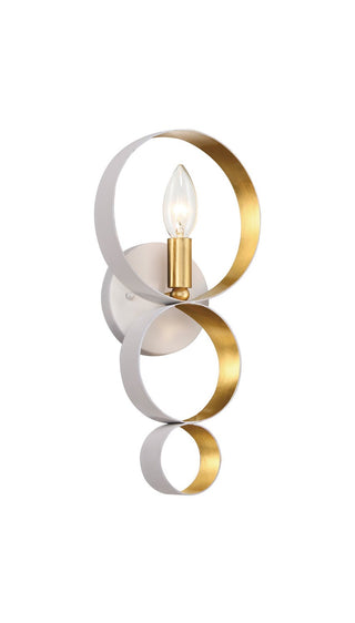 Buy matte-white-antique-gold Luna Outdoor (Damp) Sconce by Crystorama