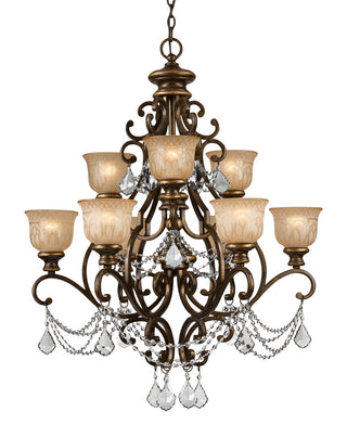 Buy bronze-umber-and-amber-brown-shade Norwalk Outdoor (Damp) Chandelier by Crystorama