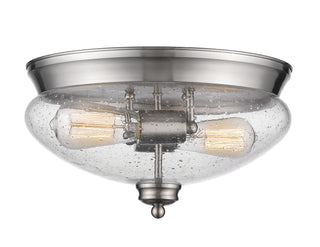 Buy brushed-nickel-with-clear-seedy-glass-and-clear-shade Amon Outdoor (Damp) Flush Mount Ceiling Light by Z-Lite