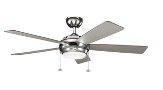 Buy polished-nickel-finish-with-silver-blades Starkk Ceiling Fan with Light by Kichler