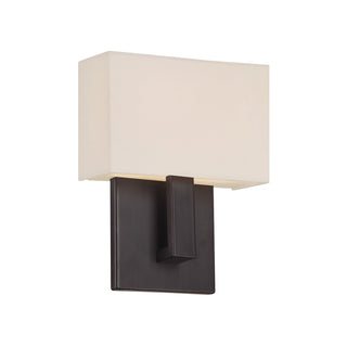 Buy brushed-bronze-and-white-shade Manhattan Sconce by W.A.C. Lighting