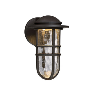 Buy bronze-with-clear-hammered-seeded-glass Steampunk Wall Lantern by W.A.C. Lighting