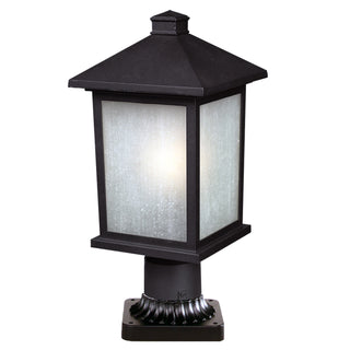 Buy black-with-white-seedy-glass-and-frosted-shade Holbrook Outdoor (Wet) Pier Mounted Fixture by Z-Lite