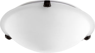 Buy oiled-bronze-with-satin-opal-glass-and-opal-shade Ceiling Mounts Outdoor (Damp) Ceiling Light by Quorum