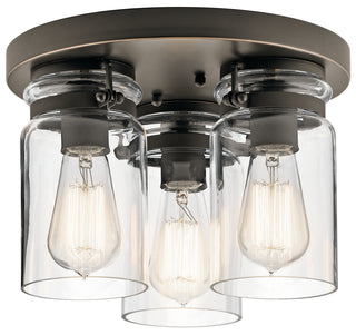 Buy olde-bronze-with-clear-glass-and-clear-shade Brinley Flush Mount Ceiling Light by Kichler