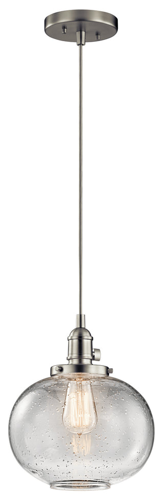 Buy brushed-nickel-with-clear-seeded-glass Avery Pendant by Kichler