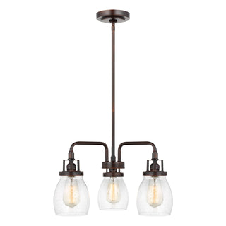 Buy bronze-with-clear-seeded-glass-and-clear-shade Belton Chandelier by Generation Lighting