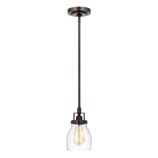 Buy bronze-with-clear-seeded-glass-and-clear-shade Belton Pendant by Generation Lighting