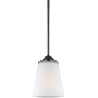Buy bronze-with-satin-etched-glass-and-white-shade Hanford Outdoor (Damp) Pendant by Generation Lighting