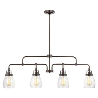 Buy bronze-with-undefined-glass-and-clear-shade Belton Pendant by Generation Lighting