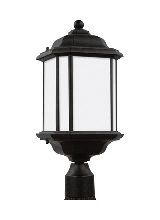 Buy oxford-bronze-with-satin-etched-glass-and-white-shade Kent Outdoor (Wet) Lantern by Generation Lighting
