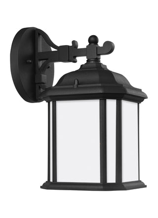 Buy black-with-satin-etched-glass-and-white-shade Kent Outdoor (Wet) Wall Lantern by Generation Lighting