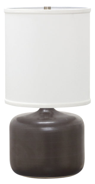 Buy black-matte-with-linen-hardback-glass Scatchard Table Lamp by House of Troy