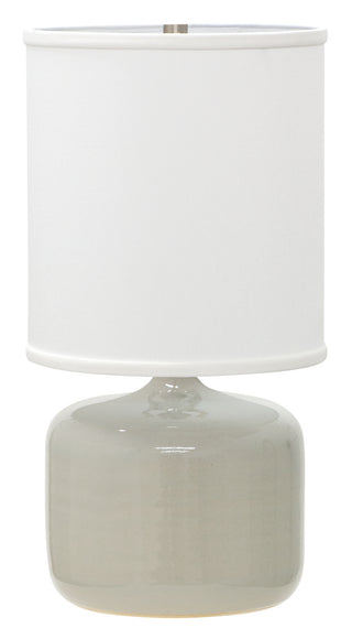 Buy gray-gloss-with-linen-hardback-glass Scatchard Table Lamp by House of Troy