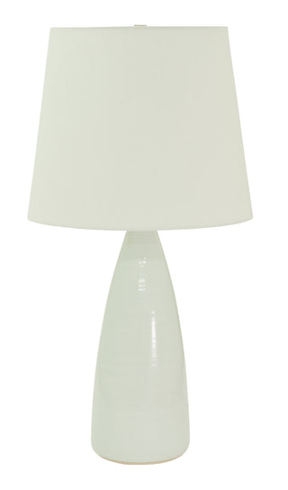 Buy white-gloss-with-linen-hardback-glass Scatchard Table Lamp by House of Troy
