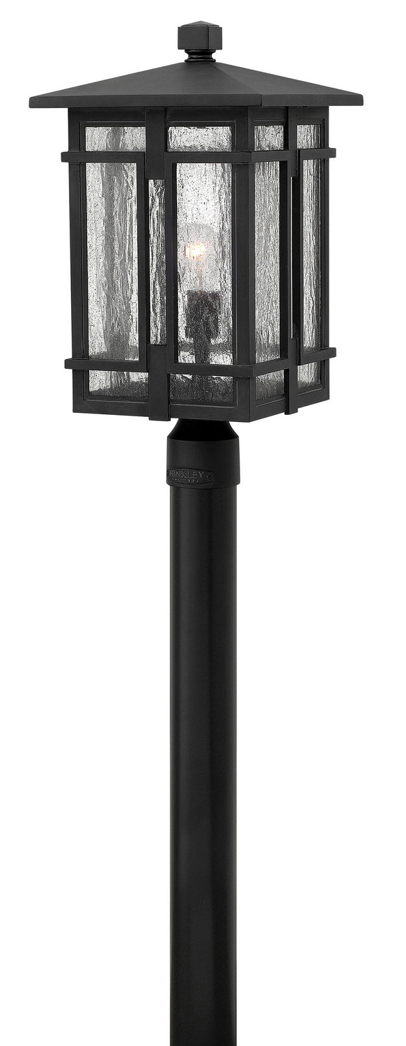 Tucker Post Lantern by Hinkley – Lights: 1 Light (11.00"L x 11.00"W x 20.50"H) – Finish: Museum Black with Clear Seedy Glass and Clear Shade – Hinkley-1961MB
