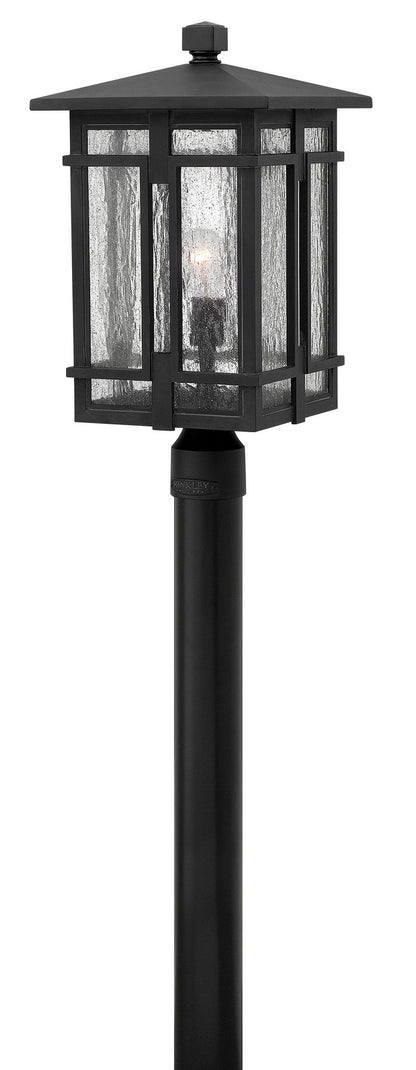 Tucker Post Lantern by Hinkley – Lights: 1 Light (11.00"L x 11.00"W x 20.50"H) – Finish: Museum Black with Clear Seedy Glass and Clear Shade – Hinkley-1961MB