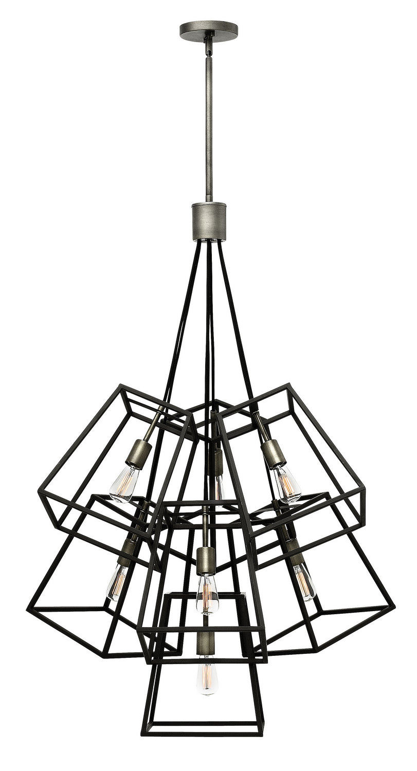 Fulton Chandelier by Hinkley – Lights: 7 Light (27.75"L x 27.75"W x 46.25"H) – Finish: Aged Zinc – Hinkley-3357DZ