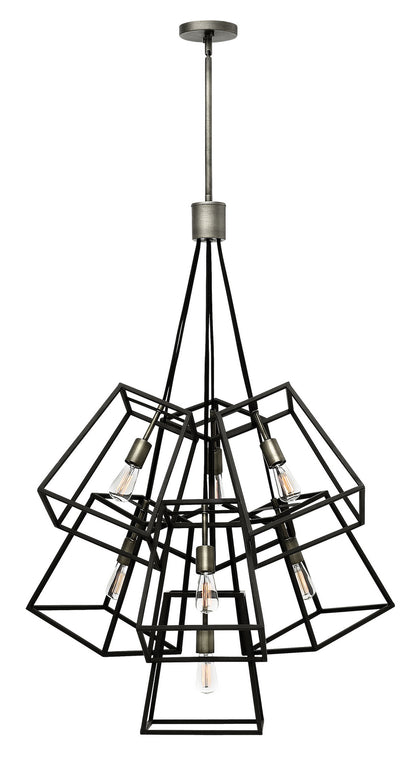 Fulton Chandelier by Hinkley – Lights: 7 Light (27.75"L x 27.75"W x 46.25"H) – Finish: Aged Zinc – Hinkley-3357DZ