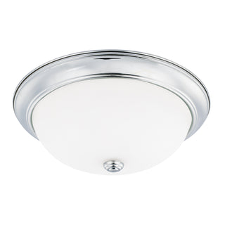 Buy chrome-with-soft-white-glass-and-white-shade Bates Flush Mount Ceiling Light by Capital Lighting