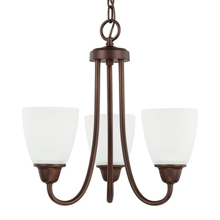 Buy bronze-with-acid-washed-glass-and-white-shade Trenton Chandelier by Capital Lighting
