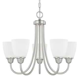 Buy brushed-nickel-with-acid-washed-glass Trenton Chandelier by Capital Lighting