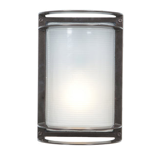 Buy bronze-with-ribbed-frosted-glass-and-white-shade Nevis Outdoor (Wet) Bulkhead by Access