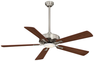 Buy brushed-nickel-with-dark-walnut-blades-finish-with-medium-maple-and-reversible-dark-walnut-blades Contractor Ceiling Fan with Light by Minka Aire