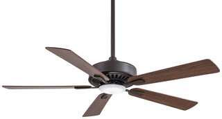Buy oil-rubbed-bronze-finish-with-medium-maple-and-reversible-dark-walnut-blades Contractor Ceiling Fan with Light by Minka Aire