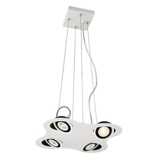 Buy white-black-with-clear-crystal-glass-and-white-shade Vision Pendant by Eurofase