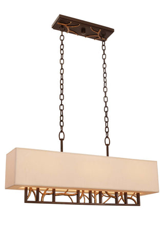 Buy bronze-gold-and-beige-tan-shade Hudson Pendant by Kalco