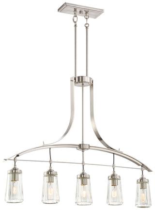 Buy brushed-nickel-with-clear-glass-and-clear-shade Poleis Pendant by Minka-Lavery