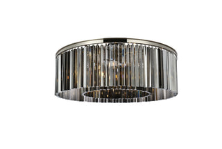 Buy polished-nickel-with-silver-shade-grey-glass-and-silver-gray-shade Sydney Flush Mount Ceiling Light by Elegant Lighting