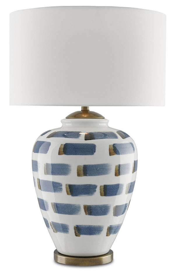 Brushstroke Blue & White Table Lamp Table Lamp by Currey and Company