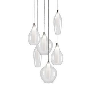 Buy chrome-with-opal-glass-glass Victoria Pendant by Kuzco Lighting