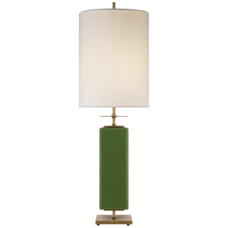 Buy green-with-12-x-12-x-16-cream-linen-glass Beekman Table Lamp by Visual Comfort Signature