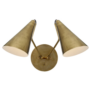 Buy hand-rubbed-antique-brass-with-hand-rubbed-antique-brass-glass-and-metal-shade Clemente Sconce by Visual Comfort Signature