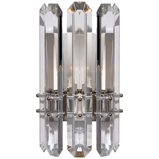 Buy polished-nickel-with-crystal-glass-and-clear-shade Bonnington Outdoor (Damp) Sconce by Visual Comfort Signature